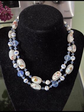 Vintage Mixed Glass Bead Double Strand Necklace